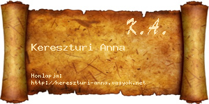 Kereszturi Anna névjegykártya
